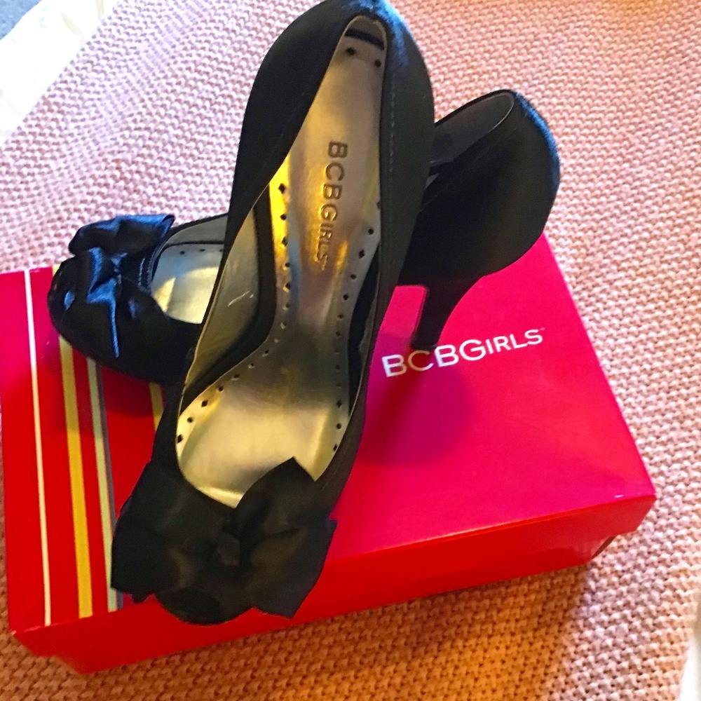 BCBGirls Satin Peep-toe Pump